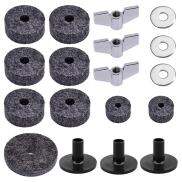 ammoon18PCS Drum Accessories Set Black Drums Replacement Felt Set Musical