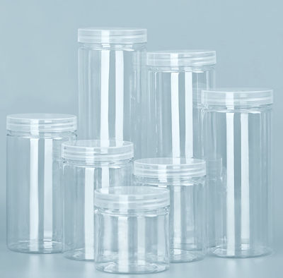 Circular Storage Bucket Wide Mouth Sealed Tank Nut Jar Biscuit Jar Packaging Sealed Cans Transparent Sealed Tank Sealed Jar With Transparent Lid