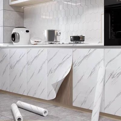 Wokhome Marble Texture PVC Nordic Style Wallpaper Living Room Bedroom Bathroom Self-adhesive Waterproof Wall Paper Wallpaper