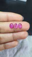 J19ทับทิมพม่าเนื้อแก้ว 3 เม็ด  3.05 ct