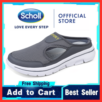 Scholl รองเท้าผู้ชาย Scholl รองเท้าผ้าใบรองเท้าผู้ชาย Scholl ผ้าใบรองเท้าผู้ชาย Scholl เวอร์ชันเกาหลี สไลด์ ผู้ชาย Scholl ขนาดใหญ่46 47 48 สวมใส่ รองเท้าแตะครึ่งรองเท้าแตะแบนผู้ชายแฟชั่นรองเท้าแตะลำลอง รองเท้าสปอร์ต-AS2028