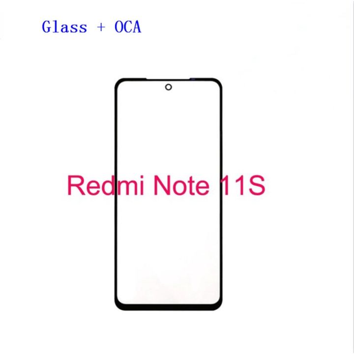 หน้าจอกระจก-lcd-พร้อมกาวโอก้าสำหรับ-xiaomi-redmi-note-11s-แผงหน้าจอสัมผัสด้านนอกเลนส์กระจกสำหรับ-redmi-note-11s