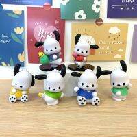 6ชิ้นการ์ตูน Sanrio Pochacco เครื่องประดับตุ๊กตาเมโลดีของฉันตุ๊กตาพีวีซีน่ารักอุปกรณ์ตกแต่งโต๊ะ Hiasan Mobil Children39; S ของเล่น