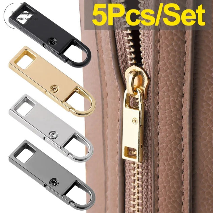 1/5Pcs Metal Zippers Pull Tab Replacement Puller Zip For Bag Coat