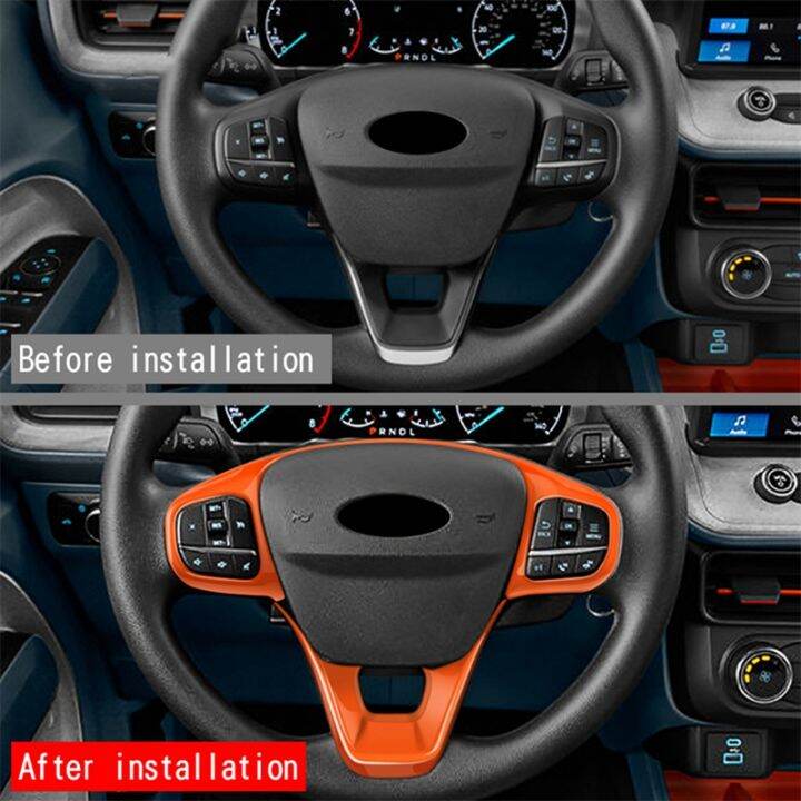 for-ford-maverick-2022-2023-orange-steering-wheel-panel-cover-trim-car-interior-frame-sticker-decorative-sequins