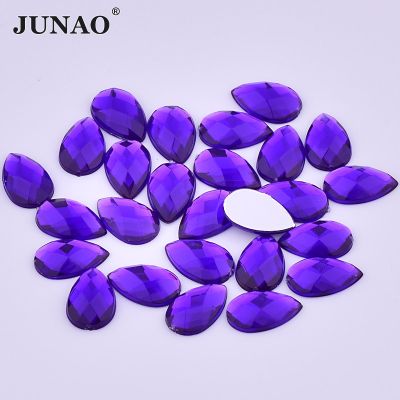 JUNAO 8x13mm 13x18mm Dark Drop Shapes Rhinestones Flatback Strass Glue