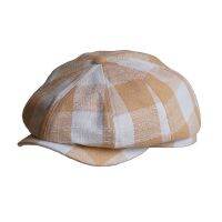 Fibonacci New Summer Newsboy Cap For Men Women Plaid Cotton Linen Beret Hat British French Vintage Caps