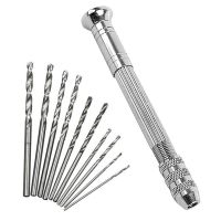 Mini Precise Hand Twist Drill Set Jewelry Craft Hand Pin Hole Drill Rotary Jewelers Burs Drilling Chuck Clamp 0.5-3.2mm