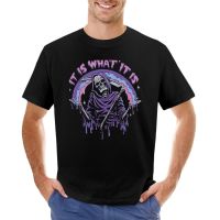 Death ~ It Is What It Is ~ Pastel Goth Grim Reaper Drip T-Shirt Vintage Clothes Sublime T Shirt Vintage T Shirt Clothes For Men