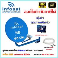 ชุดจานดาวเทียม INFOSAT 60 CM. + LNB UNIVERSAL K04+ พร้อมสาย 50 เมตร