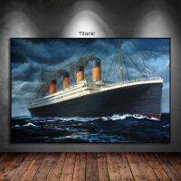 เรือใน Titanic ภาพยนตร์คลาสสิกบทคัดย่อภาพวาดผ้าใบโปสเตอร์และพิมพ์ภาพผนังศิลปะสำหรับห้องนั่งเล่นตกแต่งบ้าน Cuadros