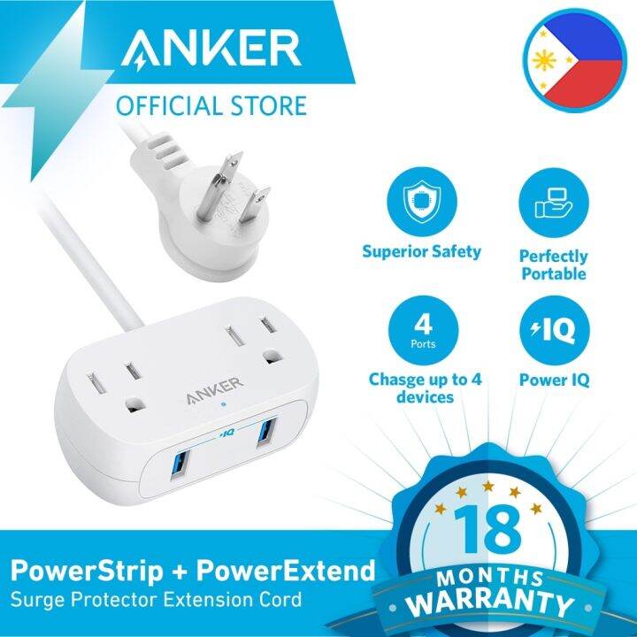 Anker Power Strip with PowerExtend Surge Protector 5ft Extension Cord