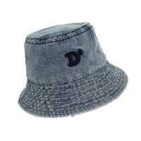 Denim Embroidered D Letter Fisherman Hat, Women Spring And Summer Fashion Casual Sunshade Basin Hat