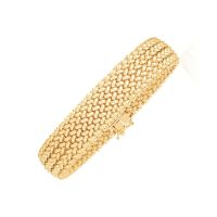 สร้อยข้อมือทองคำแท้14k  ทรงถัก Yellow Gold High Polish Thick Braided Bracelet (14.5mm) Pre order-ทักแชทก่อนสั่ง