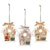 Christmas Wood Ornaments House Ornament Decorative Pendants Tree Hangings Painted Pendant Holiday Decoration Stairs Christmas Trees Fireplaces expedient