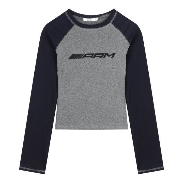 hengshanyuan-เสื้อยืดแขนยาว-raglan-women-s-ins