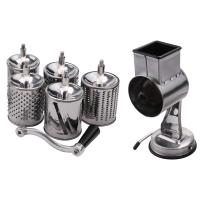 Stainless Steel Cheese Grater, Rotary Chopper, Vegetable Shredder Salad Slicer Multi-Use Hand Grater Grinder 5 Blades