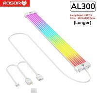 AL300 COOLMOON AOSOR 5V ARGB Aura ซิงค์ไฟ LED ยืดหยุ่นได้ไฟหลังเครื่องคอมพิวเตอร์ริ้วสายไฟ DIY สำหรับ24PIN ส่วนประกอบพีซีเมนบอร์ด