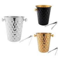 Stainless Steel Hammered Ice Bucket Wine Champagne Bucket Home Hotel Ice Cube Supplies KTV Supplies