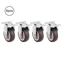 4Pcs 2in Furniture Casters Wheels TPE Rubber Removable Mute Chair Fixed Rubber Casters Furniture Hardware Accessories