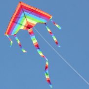 Easy Fly Colorful Rainbow Kite Outdoor Fun Sports Beach Kids Children