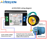 Aideepen มิเตอร์แอลซีดีแผงพลังงานไฟฟ้ากระแสสลับโวลต์มิเตอร์,แอมมิเตอร์มัลติมิเตอร์ AC 80-260V