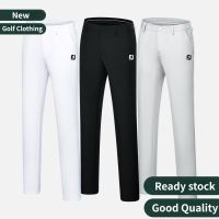 FJ Golf Mens Trousers Summer Slim-Fit Thin Sports Pants Stretch Non-Iron