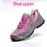 Womens Steel Toe Safety Shoes Female Work Boots with Steel Toe Cap and Steel Midsole Plus Size 36-46