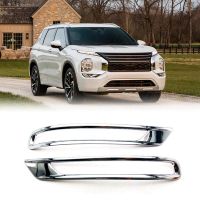 Car Chrome Silver Rear Reflector Fog Light Lamp Cover Trim Bezel Frame for Mitsubishi Outlander 2022 2023