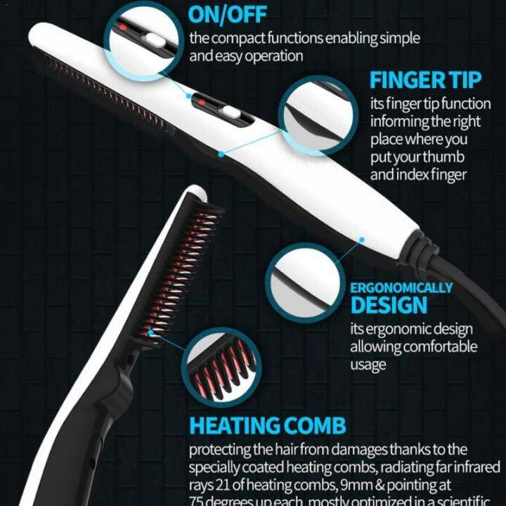 จัดแต่งทรงผมมัลติฟังก์ชั่-usb-หวีเคราที่หนีบผมตรงผม-styler-ไฟฟ้าร้อนหวีผมยืดดัดผมแปรงสำหรับผู้ชายผู้หญิง-multifunctional-styling-usb-comb-beard-straightener-hair-styler-electric-hot-comb-hair-straight