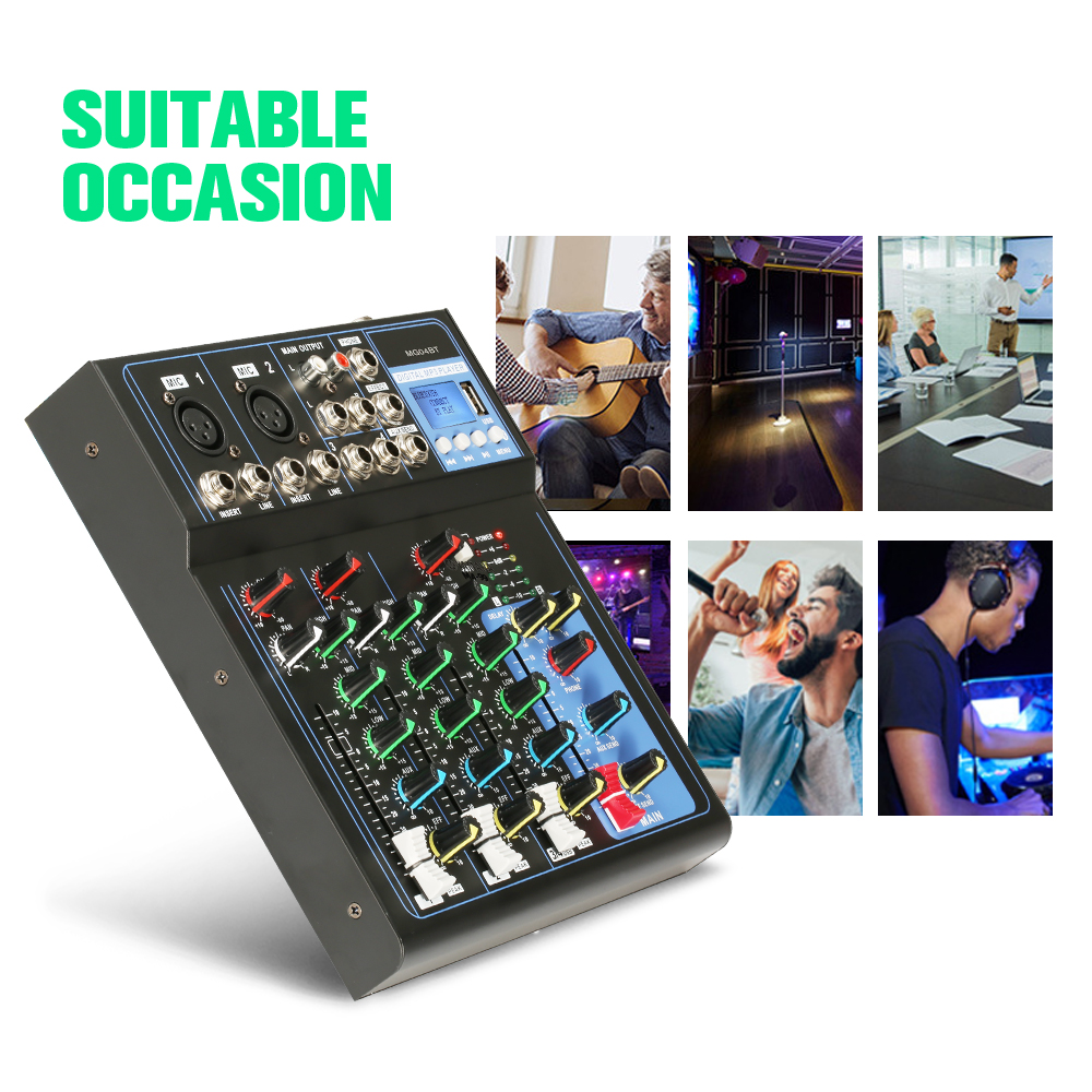 MG07BT/MG04BT 7/4-channel mixer, computer recording, KTV live broadcast, 4/7-channel small home conversion effect device, USB Bluetooth
