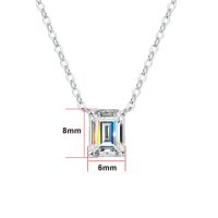 KNOBSPIN D VVS1 6x8mm 2ct Emerald Cut Moissanite Pendant Necklaces for women Sparkling Wedding Jewelry GRA s925 Sliver Necklace