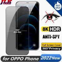 [JLK] New Upgrade 360° Privacy Tempered Glass Screen Protector Film for Oppo Reno 8/7/6/5/4 Pro A97 A77 A57 F21 Find X5 Lite A16K A16E A16S A54S A76 A36 A96 A53 A33 A5S A55S A93 Pro 5G/4G Anti-Peeping/Spy/Fingerprint Screen Cover