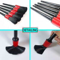 5 Pcs Car Detailing Cleaning Tool Natural Boar Hair Brushes For Car Interior Gap Rims Dashboard Wheel Air Vent Trim