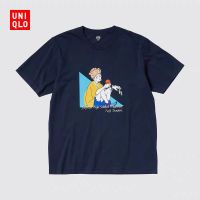 ผ้าฝ้ายแท้Uniqlo / Uniqlo / Manga เสื้อยืดคอกลมแขนสั้นสําหรับผู้ชาย / ผู้หญิงS-3XL  R7EG