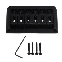 Black Fixed Hail Saddle Bridge for 6 String Electric Guitar