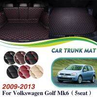 แผ่นฝาหน้าฝาหลังกระโปรงรถสำหรับ Mk6กอล์ฟ VW Volkswagen Golf6กอล์ฟ6 5ที่นั่ง2009 ~ 2013เสื่อรถหนังถาดไม้มีลายพรมอุปกรณ์เสริมรถยนต์