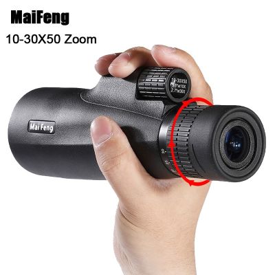Maifeng กล้องโทรทรรศน์กำลังสูง10-30 × 50,กล้องส่องทางไกลสำหรับการตั้งแคมป์ล่าการท่องเที่ยวซูมกระเป๋าได้ไกล