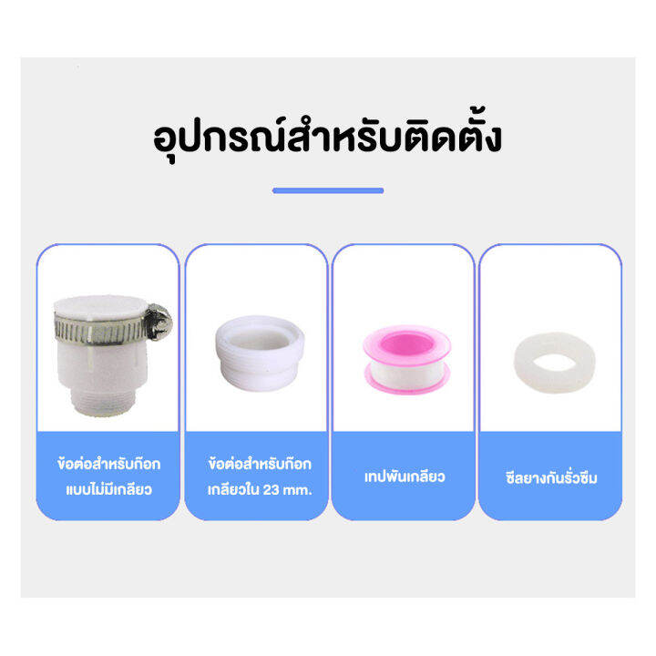 หัวต่อก๊อกน้ำ-รูปสัตว์-ปรับได้-3-ระดับ-ข้อต่อหัวก๊อกน้ำมีอุปกรณ์ติดตั้งครบชุด