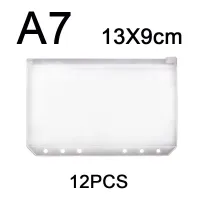 12ชิ้น A5พีวีซีใสสะดวก A6 A7แฟ้มกระเป๋าถุงซิปล็อคใสแฟ้มสำหรับ6-สมุดสันห่วงรายงานแฟ้มสันรูดตัวยึดอุปกรณ์เสริมของแฟ้ม