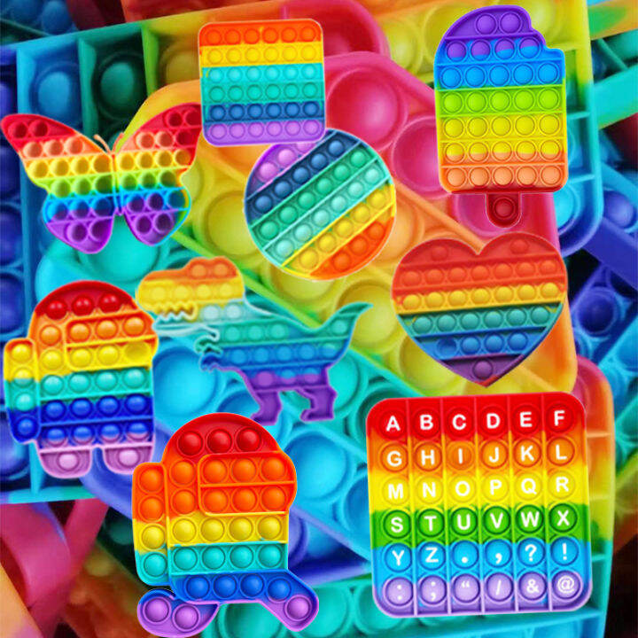 Rainbow🌈 Mixedcolor Desktop mini POP it fidget Sensory Toy Kid's