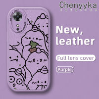 เคส Chenyyka สำหรับ OPPO A17 A17K เคสลายการ์ตูนไดโนเสาร์น่ารักซิลิโคนนิ่มหนังดีไซน์ใหม่เคสฝาหลังกันกระแทกเคสป้องกันกล้องเลนส์คลุมทั้งหมด