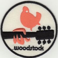 iron on patch Embroidery Woodstock Concert Band Music Cult 7cm เพลง วงดนตรี ตัวรีด เย็บติดผ้าประเทศไทย โลโก้ปัก มีกาวสำหรับรีด ตกแต่งเสื้อผ้า