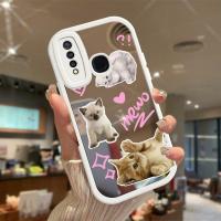 เคสสำหรับ Vivo Y19พื้นผิวกระจกแมวน่ารักฝาหลังโทรศัพท์กันกระแทก2023รูปแบบใหม่ฝาครอบป้องกันกล้องคลุมทั้งหมดปลอกซิลิโคน