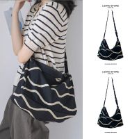 Big bag womens summer 2023 new original niche college students commuting to class large-capacity canvas bag shoulder Messenger 【BYUE】