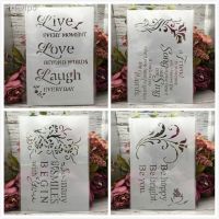 4Pcs/Set 29cm A4 Bless Words Love DIY Layering Stencils Painting Scrapbook Coloring Embossing Album Decorative Template