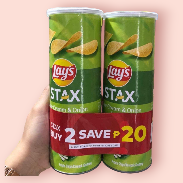 Lay's Stax Sour Cream & Onion 105g (2pcs) | Lazada PH