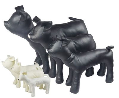 หนัง DML-001AB หนังหมาหุ่นหุ่นจำลองสีดำ/ ขาว1ชิ้นยืนตำแหน่งสุนัขของเล่นสัตว์เลี้ยง Yy. ร้านค้า