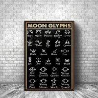 Vintage Moon Glyph โปสเตอร์,บทคัดย่อ Wall Art ภาพวาดผ้าใบ,Nordic โปสเตอร์และพิมพ์ภาพผนัง,เหมาะสำหรับตกแต่งห้องนั่งเล่น,เพิ่มบ้านของคุณด้วยการออกแบบที่เป็นเอกลักษณ์ของเรา