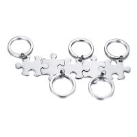 Vnox Free Custom Engrave Words Letters Puzzle Key Chains for Men Women,Solid Stainless Steel Metal BFF Gifts Accessory